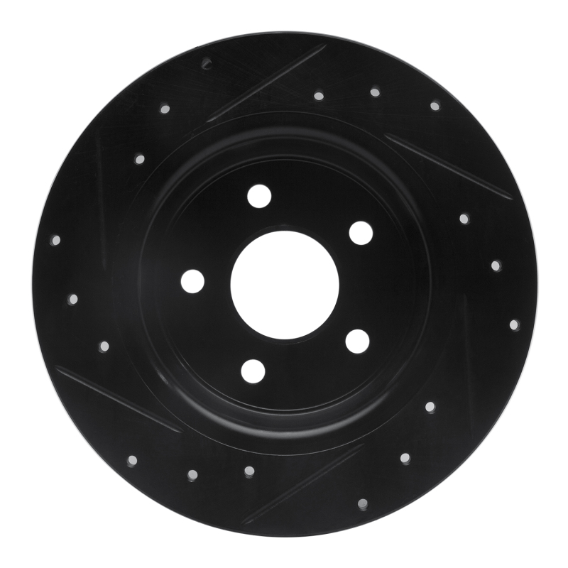 Alfa Romeo 166 Brake Rotor (1) - Rear Right - R1 Concepts - Drilled & Slotted - Black - `99-`07